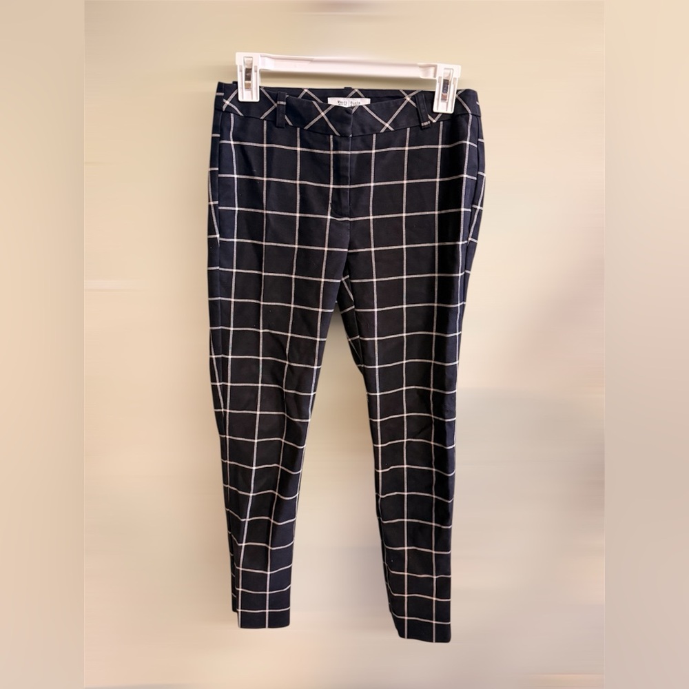White House Black Market Black Grid Pattern Dress Pants